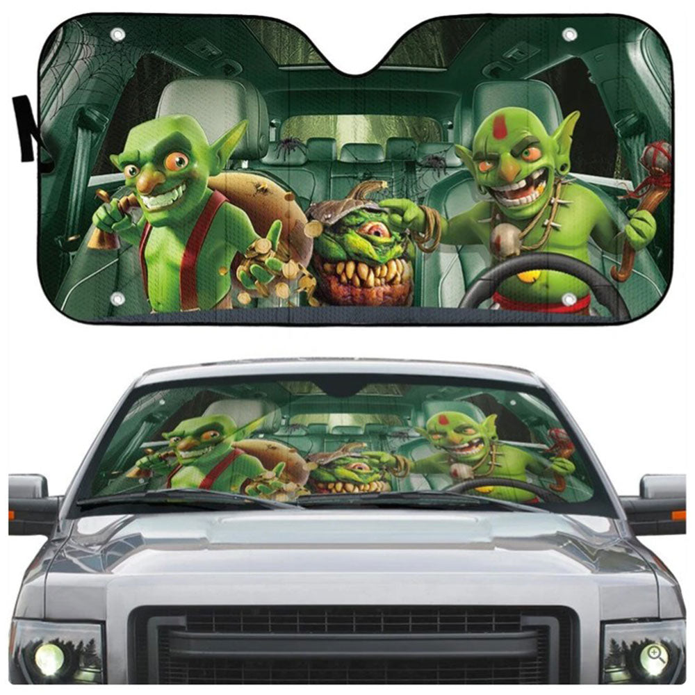 Halloween Goblin Custom Car Auto Sun Shades Windshield Accessories Decor Gift Nearkii