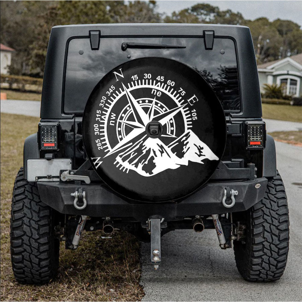 Moutains Lovers Compass Camping Truck Car Spare Tire Cover Gift For Campers Nearkii