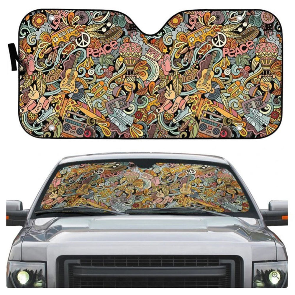 Hippie Car Auto Sun Shades Windshield Accessories Decor Gift Nearkii