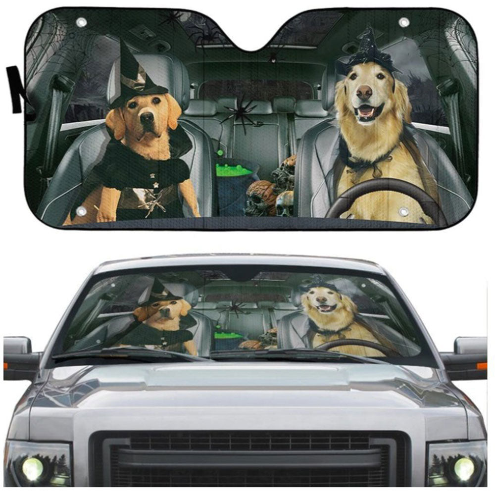 Labrador Retriever Witch Cosplay Custom Car Auto Sun Shades Windshield Accessories Decor Gift Nearkii