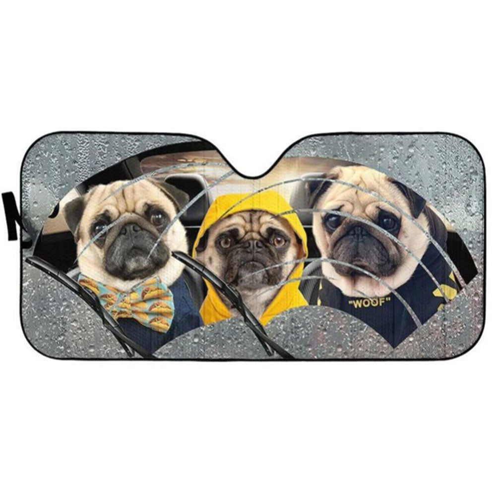 Pugs Cute Custom Car Auto Sun Shades Windshield Accessories Decor Gift Nearkii