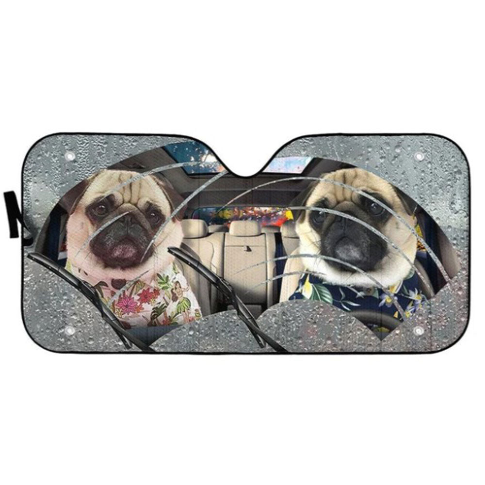 Pugs Rain Custom Car Auto Sun Shades Windshield Accessories Decor Gift Nearkii