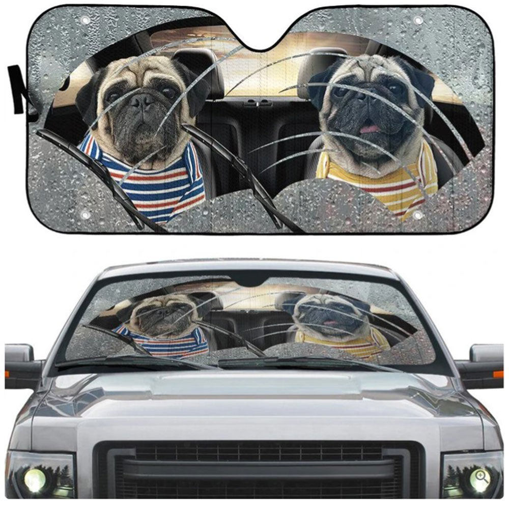 Pugs Two Custom Car Auto Sun Shades Windshield Accessories Decor Gift Nearkii