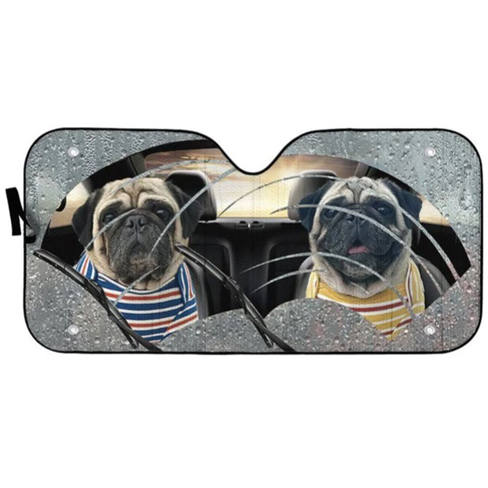 Pugs Two Custom Car Auto Sun Shades Windshield Accessories Decor Gift Nearkii