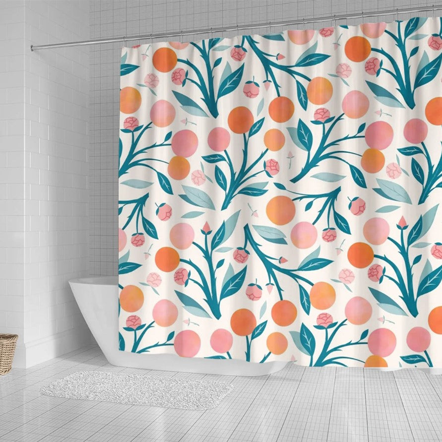 Peaches and Peony Buds Curtain