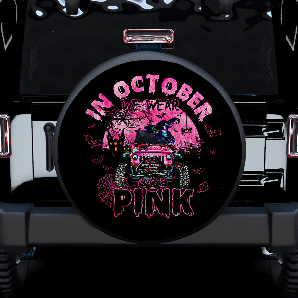 We Wear Pink Octorber Car Spare Tire Covers Gift For Campers Nearkii