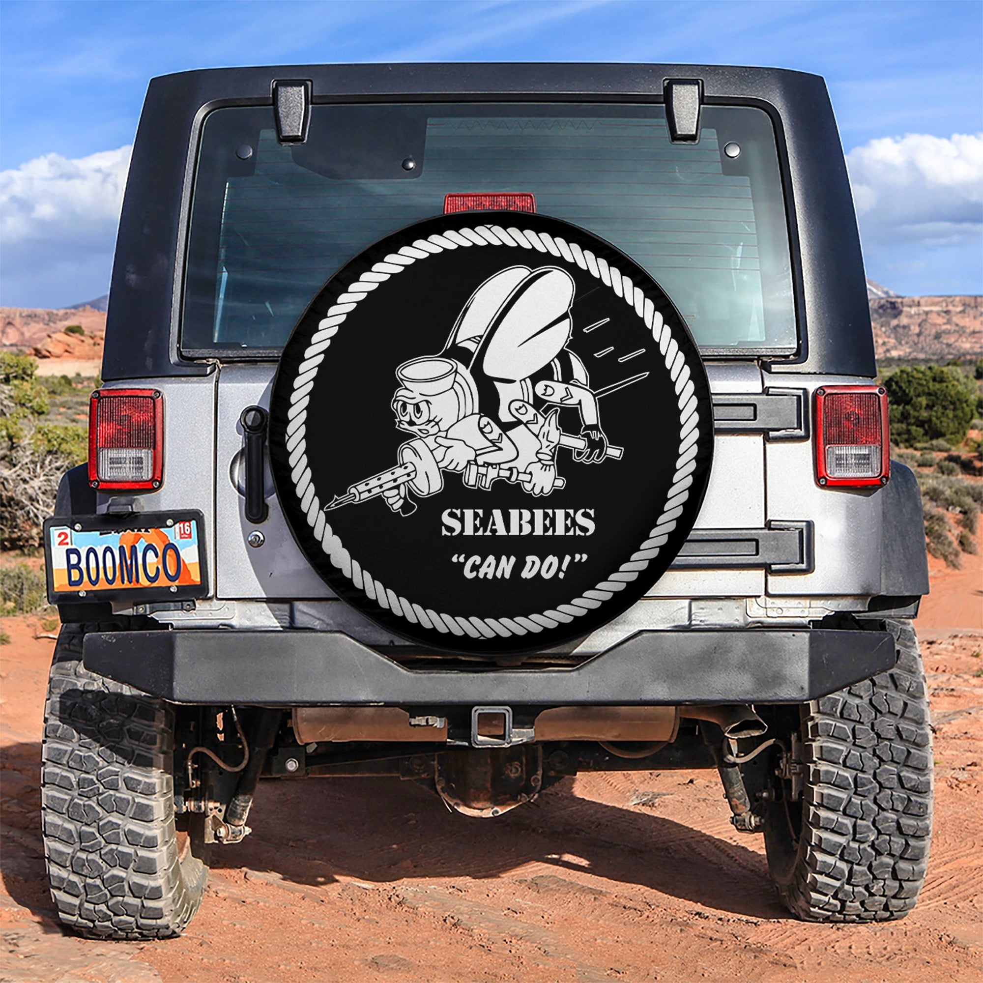 Bee Seabees Can Do Car Spare Tire Covers Gift For Campers Nearkii