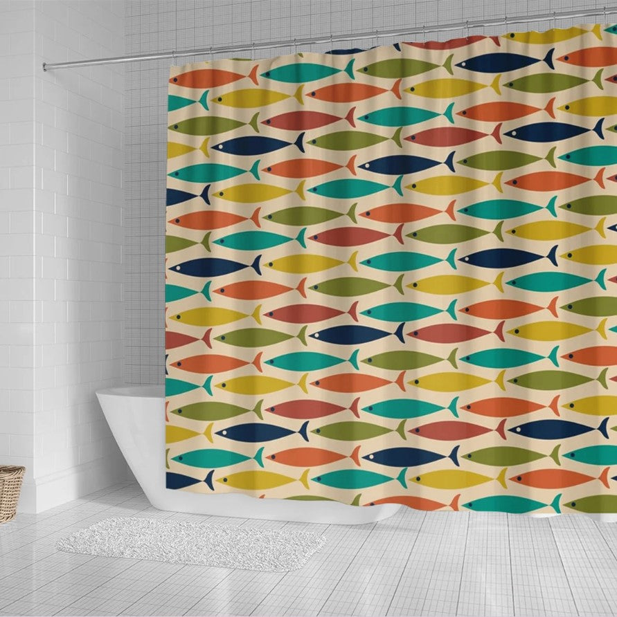 Vintage Fishes Ocean Shower Curtain