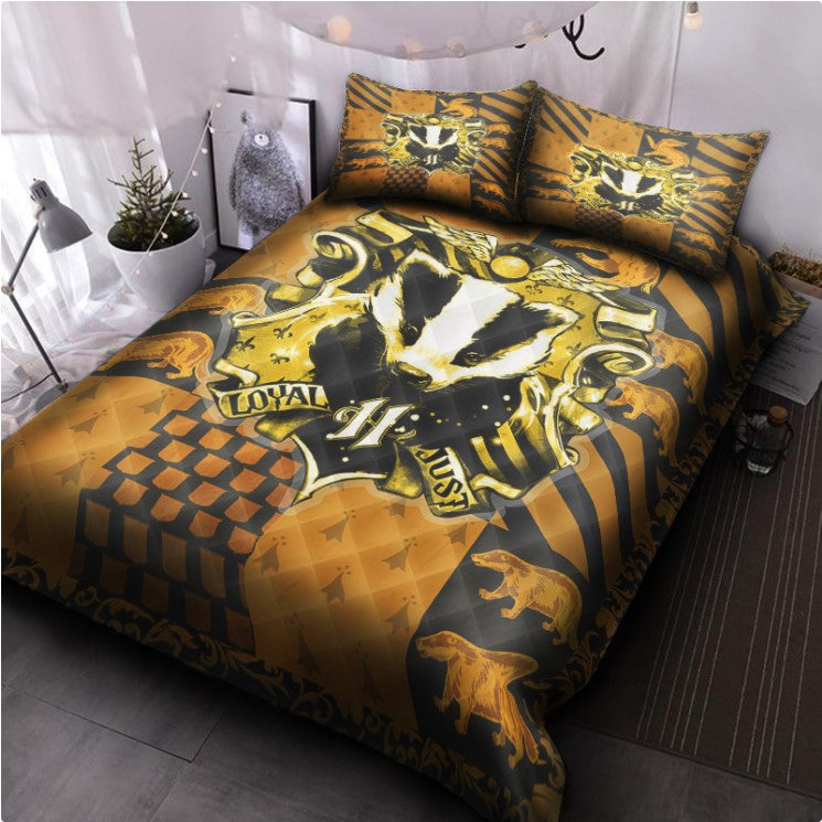 The Hufflepuff Badger Harry Potter Quilt Bed Sets Nearkii