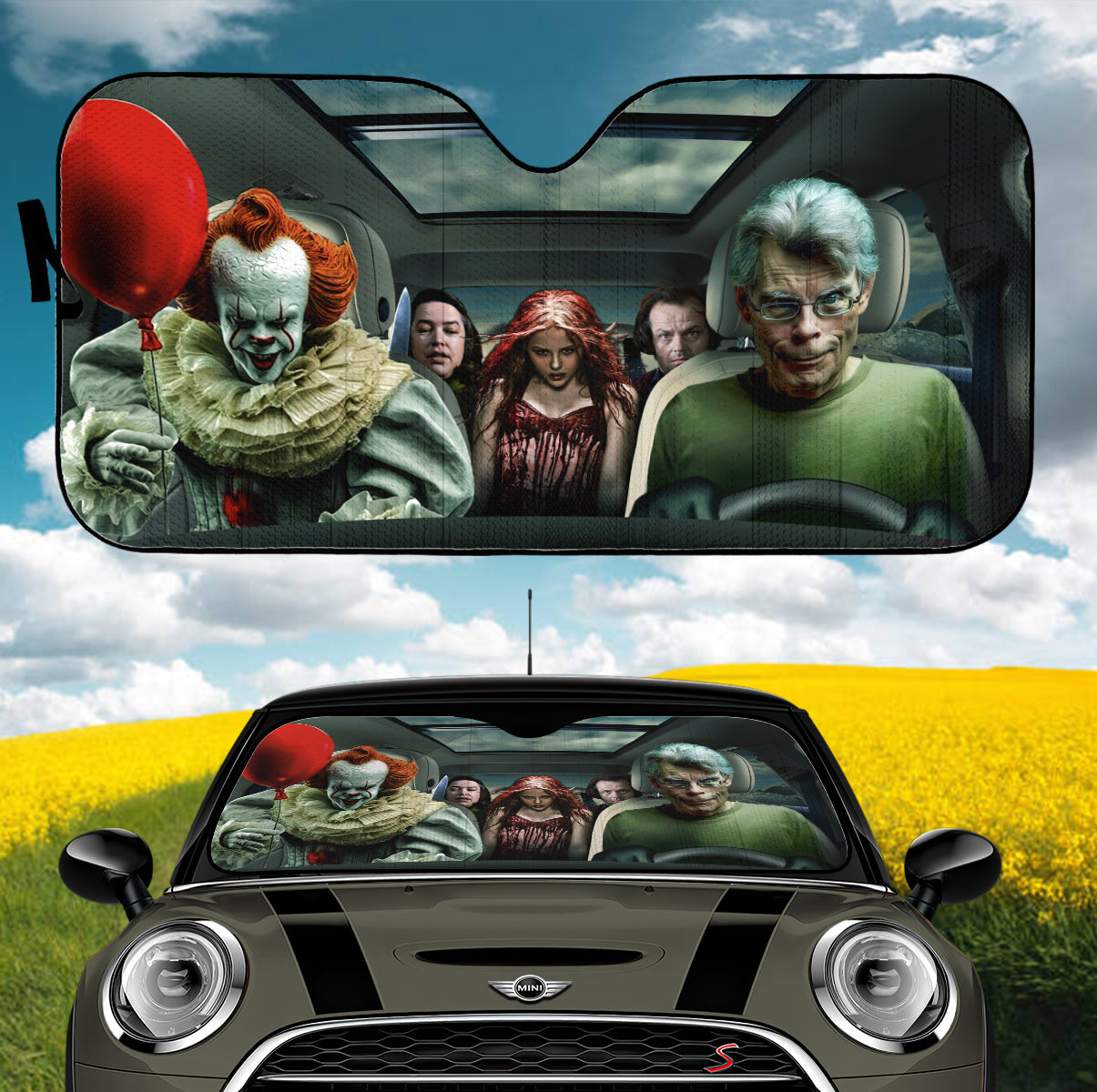 Horror Pennywise And Friends Halloween Car Auto Sunshades Nearkii