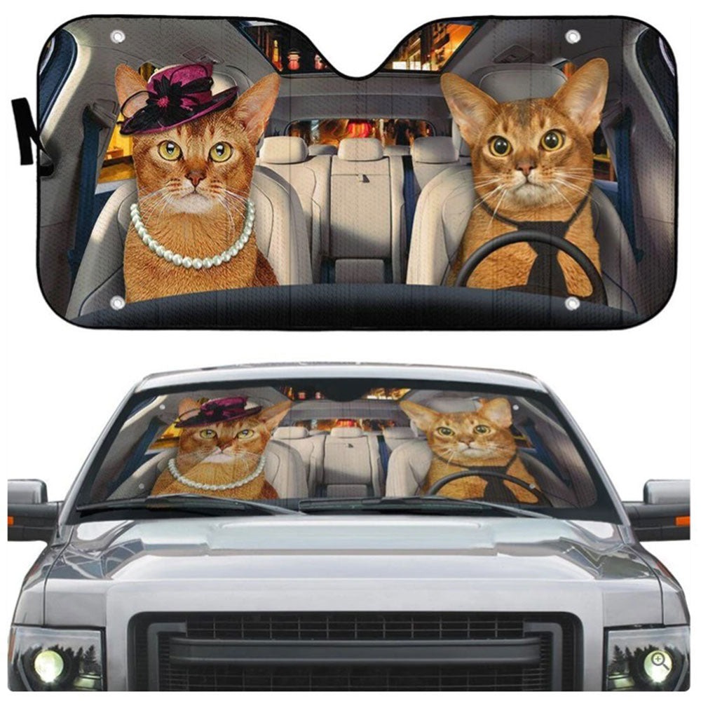 Abyssinian Cat Car Auto Sun Shades Windshield Accessories Decor Gift Nearkii