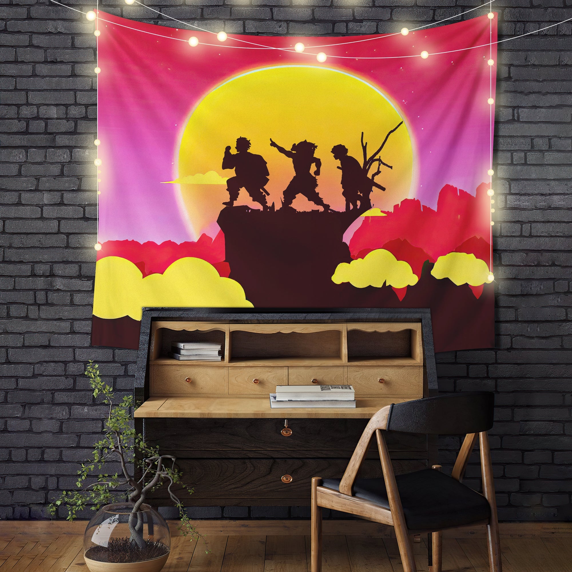 Demon Slayer Kimetsu No Yaiba Anime Sunset Tapestry Room Decor Nearkii