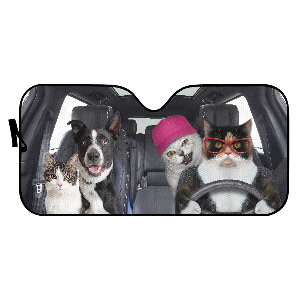 Funny Pets Driving Car Auto Sunshades Nearkii