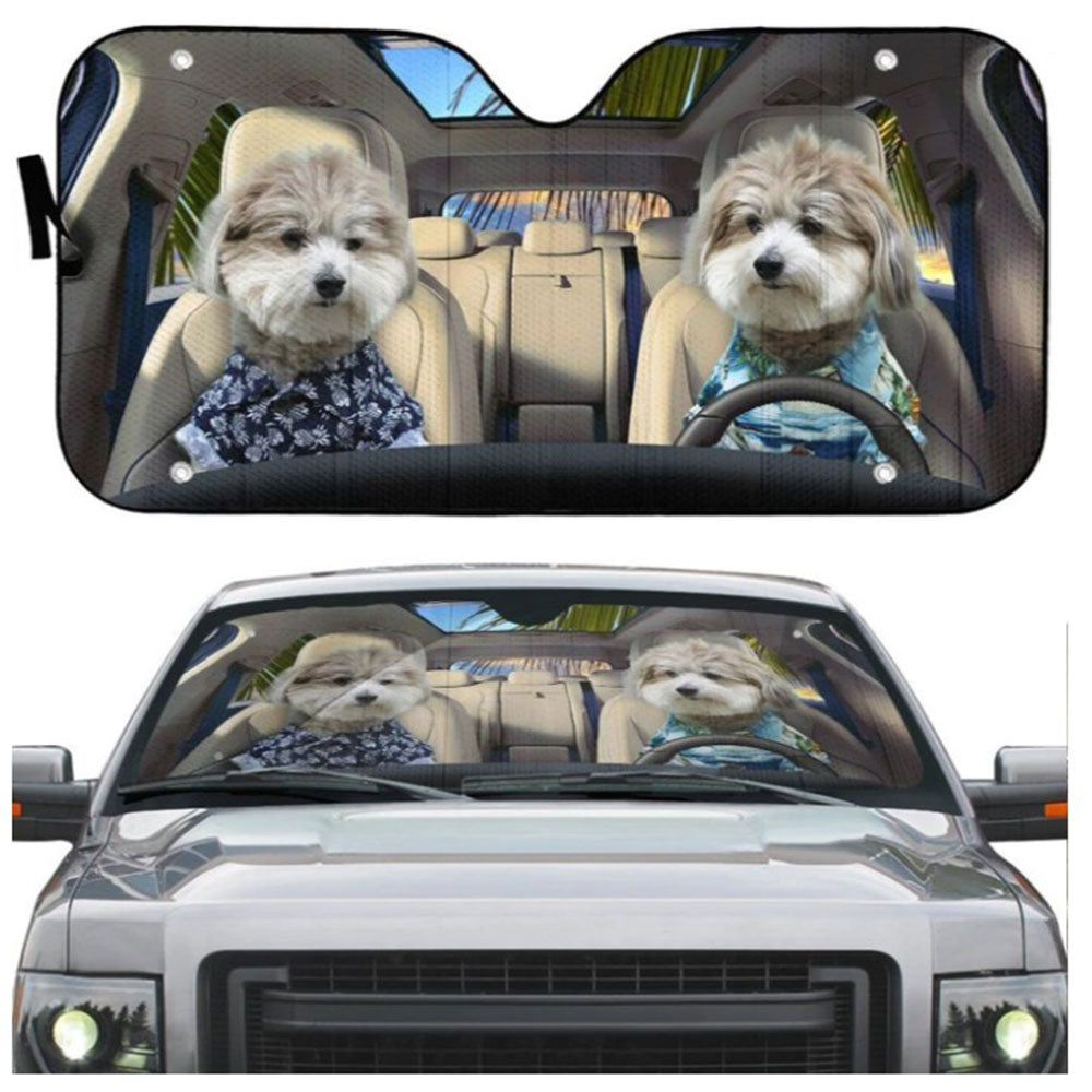 Shih Tzu Puppies Custom Car Auto Sun Shades Windshield Accessories Decor Gift Nearkii