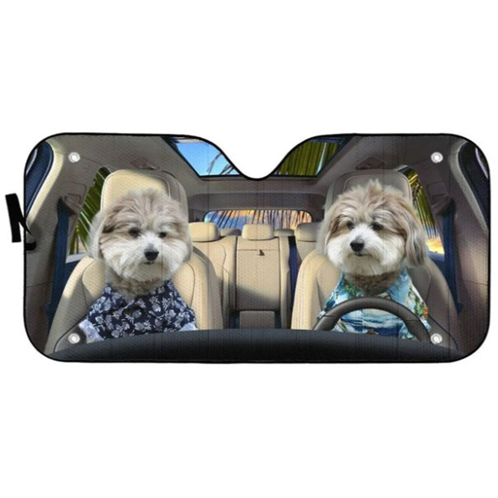 Shih Tzu Puppies Custom Car Auto Sun Shades Windshield Accessories Decor Gift Nearkii