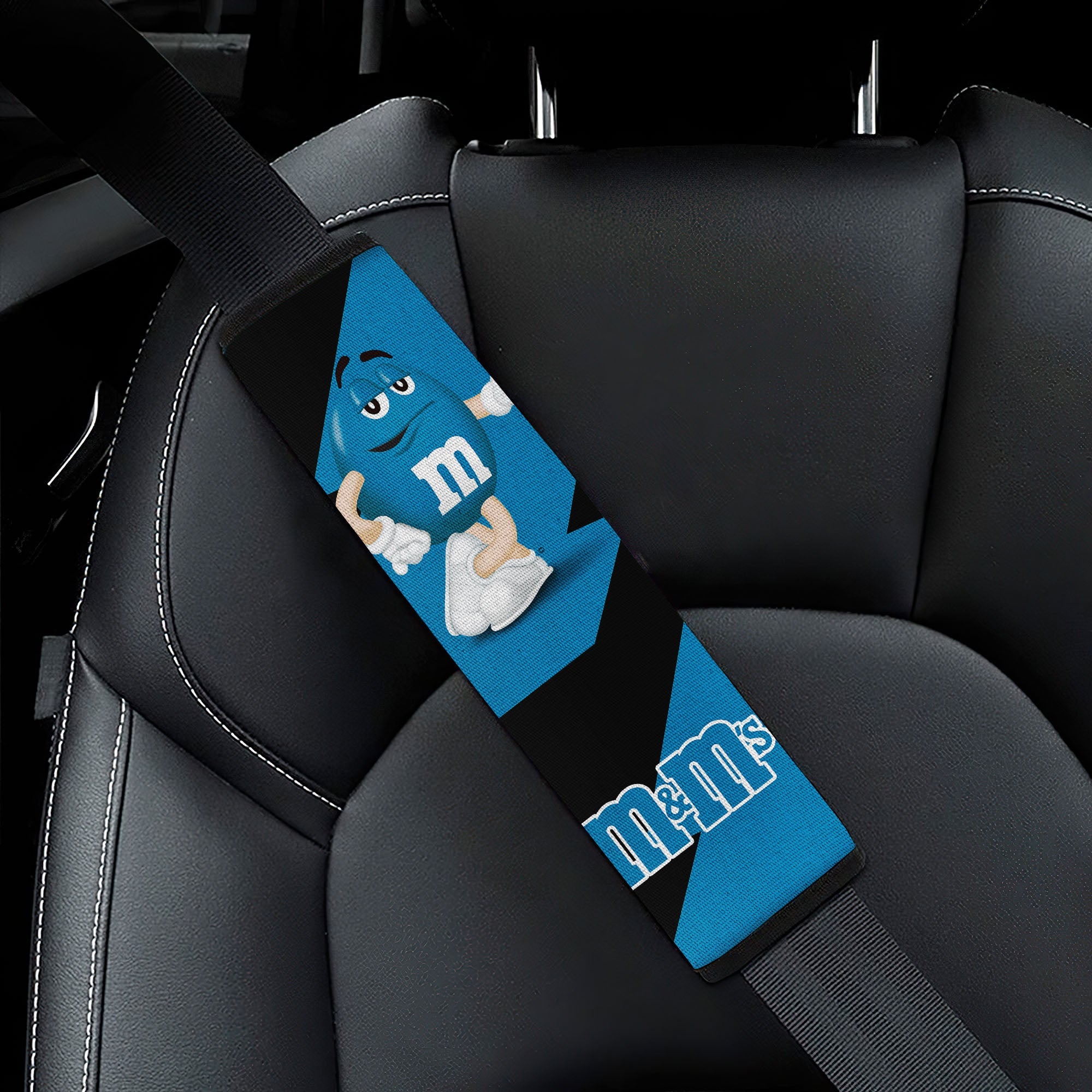 M&M's Candy Ice Cream Cones Chocolate Blue car seat belt covers Custom Car Accessories Nearkii