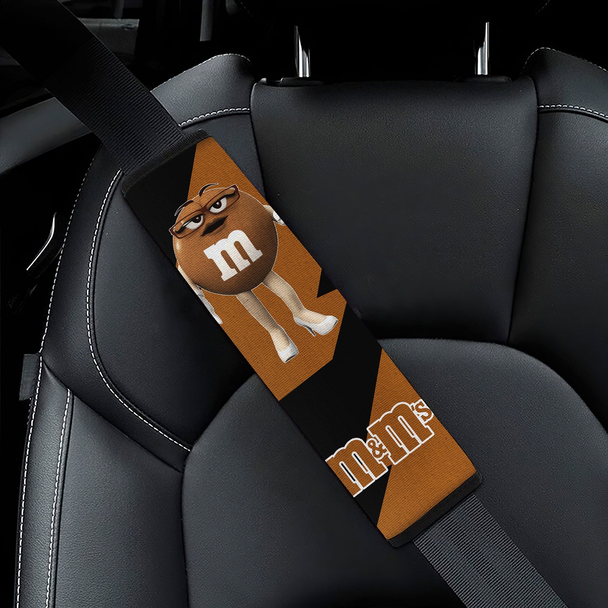 M&M's Candy Ice Cream Cones Chocolate Brown Custom car seat belt covers Custom Car Accessories Nearkii