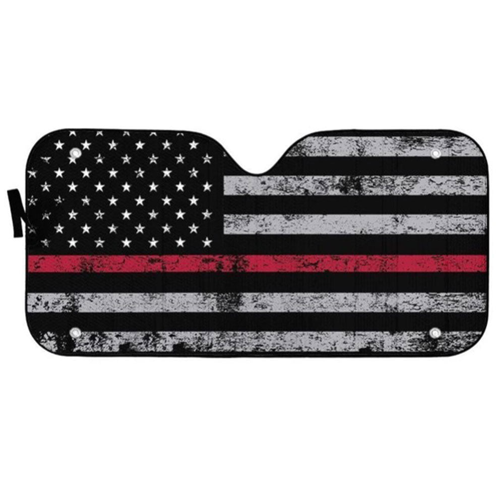 Red Thin Line Car Auto Sun Shades Windshield Accessories Decor Gift Nearkii