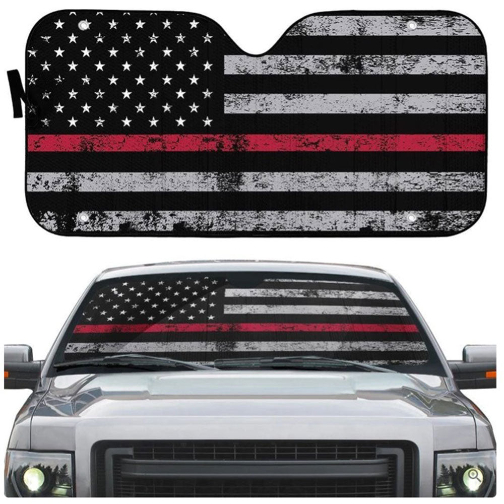 Red Thin Line Car Auto Sun Shades Windshield Accessories Decor Gift Nearkii