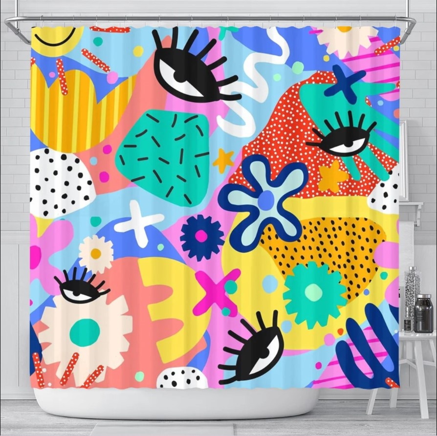 Abstract Eyes Shower Curtain