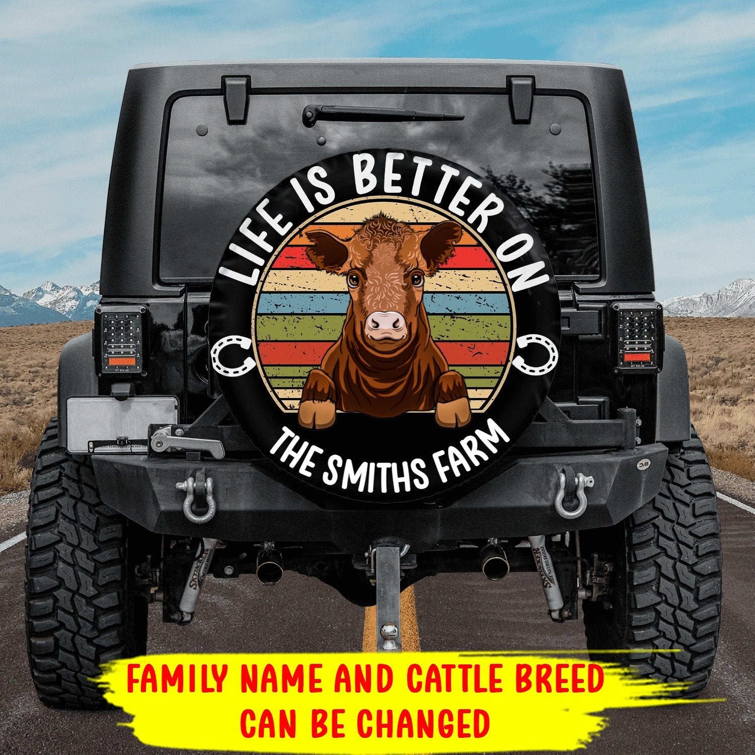 Custom Farm Cow Spare Tire Covers Gift For Campers Nearkii