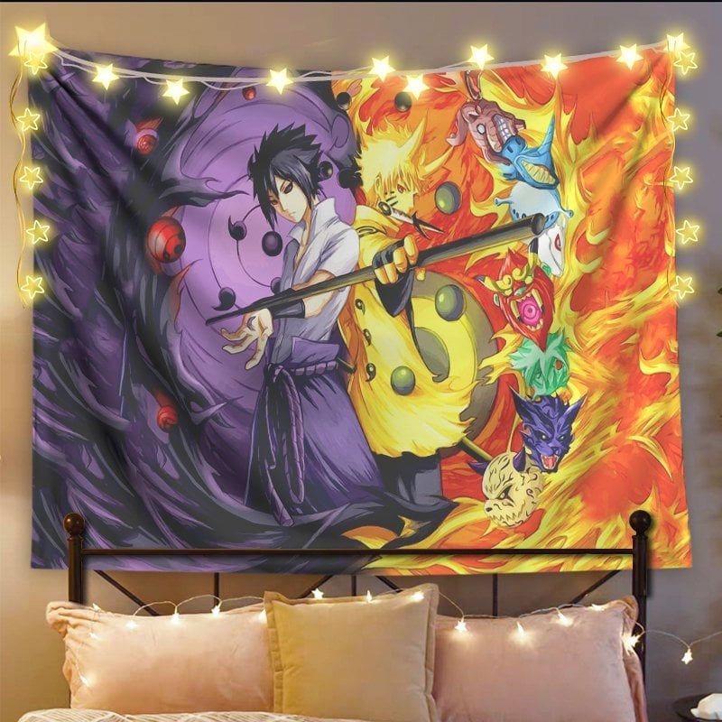 Naruto Sasuke Anime Tapestry Room Decor Nearkii