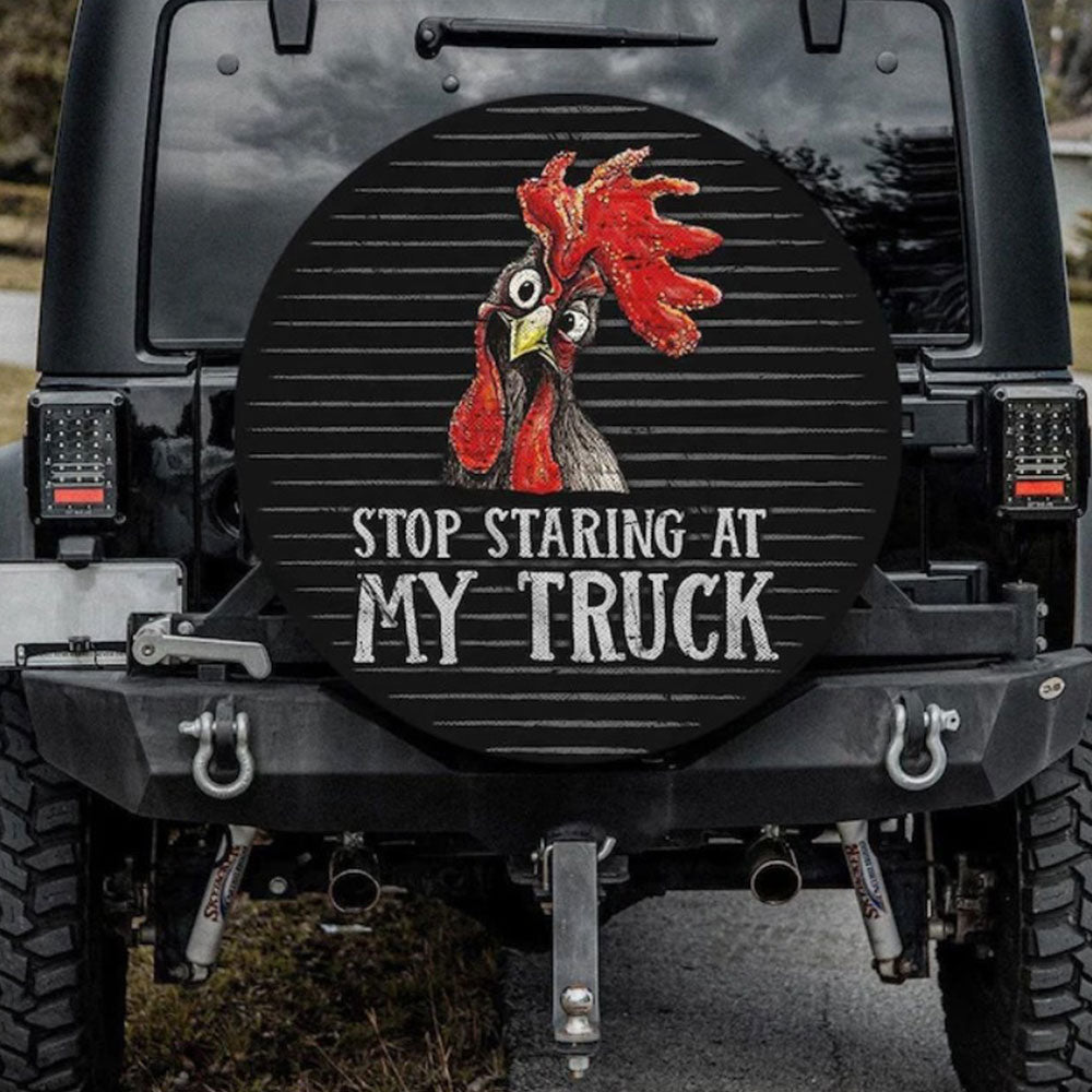 Stop Staring At My Truck Car Spare Tire Cover Gift For Campers Nearkii