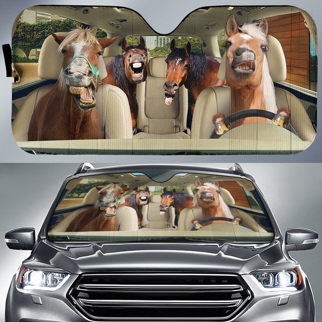 Funny Horses Car Auto Sunshades Nearkii