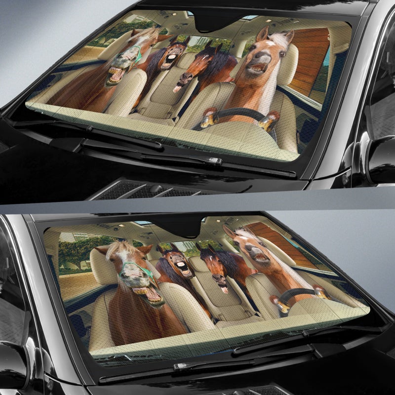 Funny Horses Car Auto Sunshades Nearkii