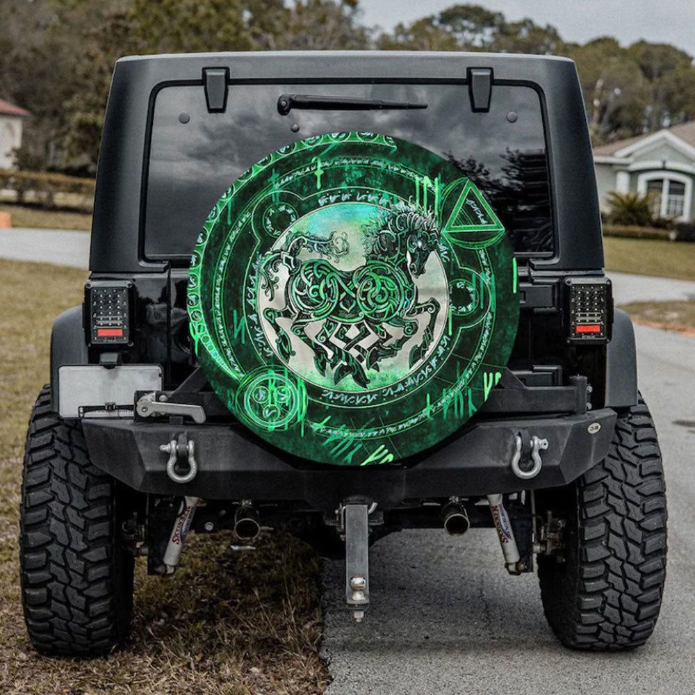 Viking Sleipnir Car Spare Tire Cover Gift For Campers Nearkii