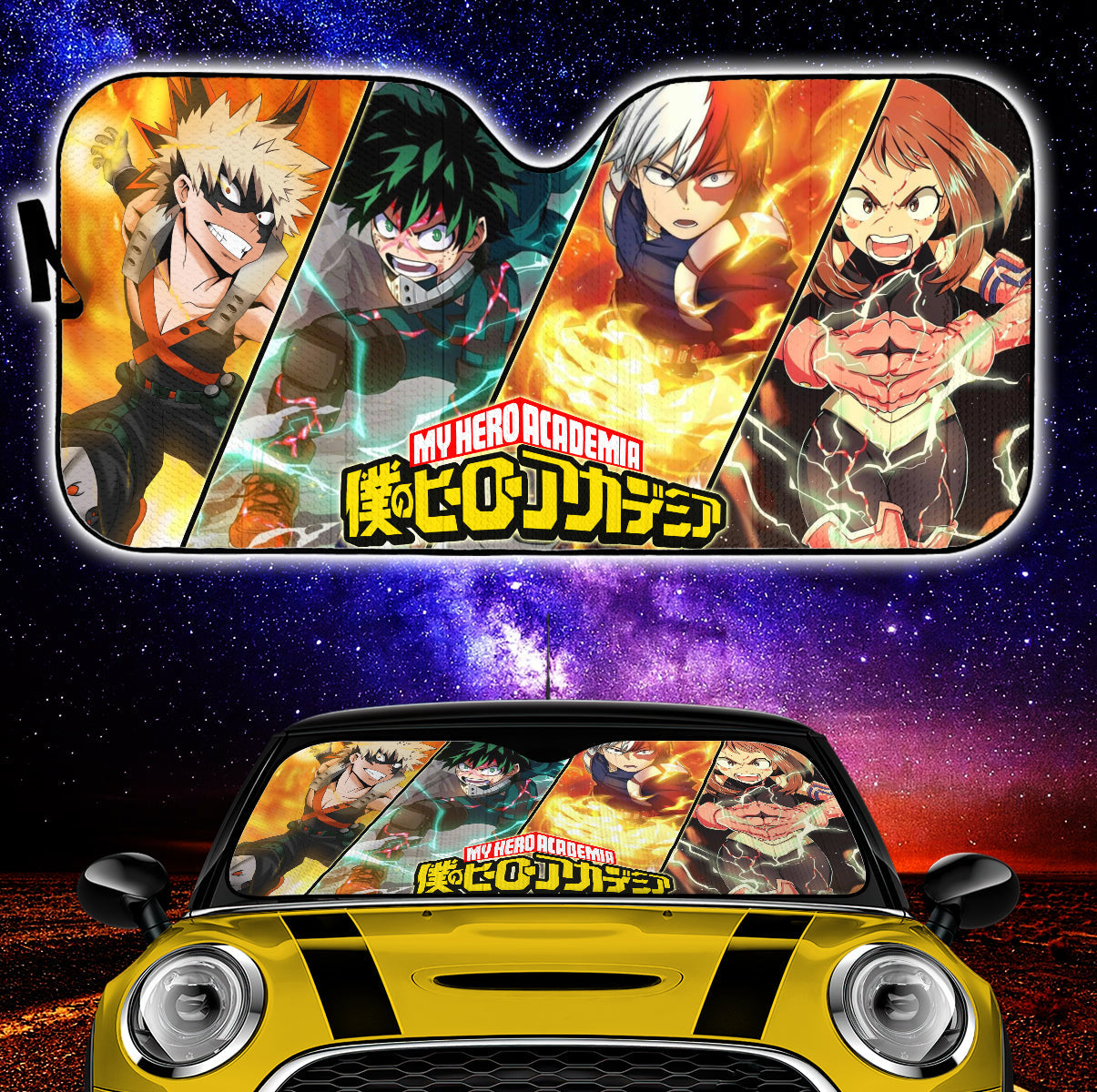 Cool Art My Hero Academi Anime Car Auto Sunshades Nearkii