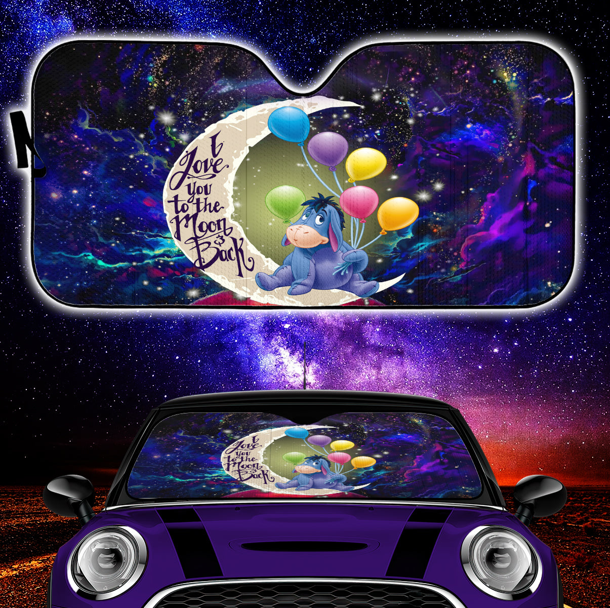 Eeyore Winnie The Pooh Love You To The Moon Galaxy Car Auto Sunshades Nearkii