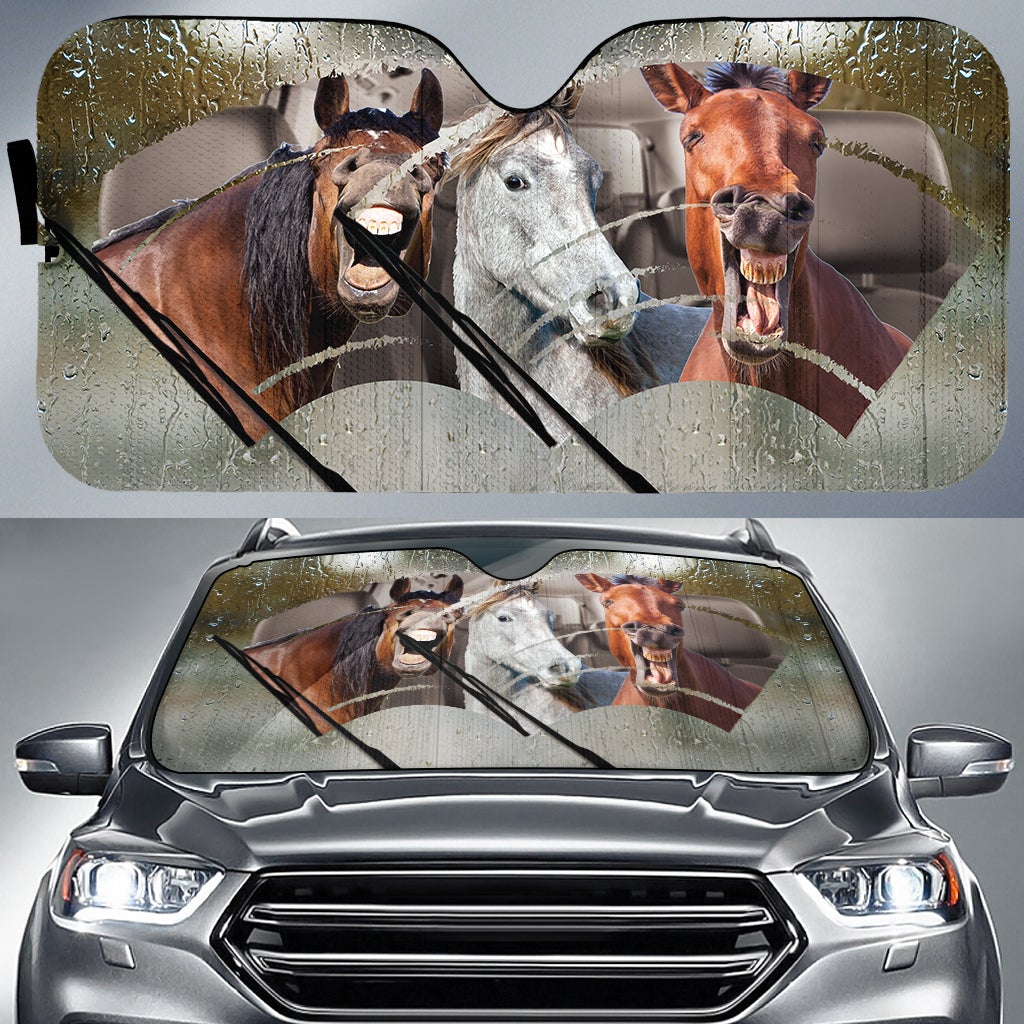 Rainy Driving Horses Car Auto Sunshades Nearkii