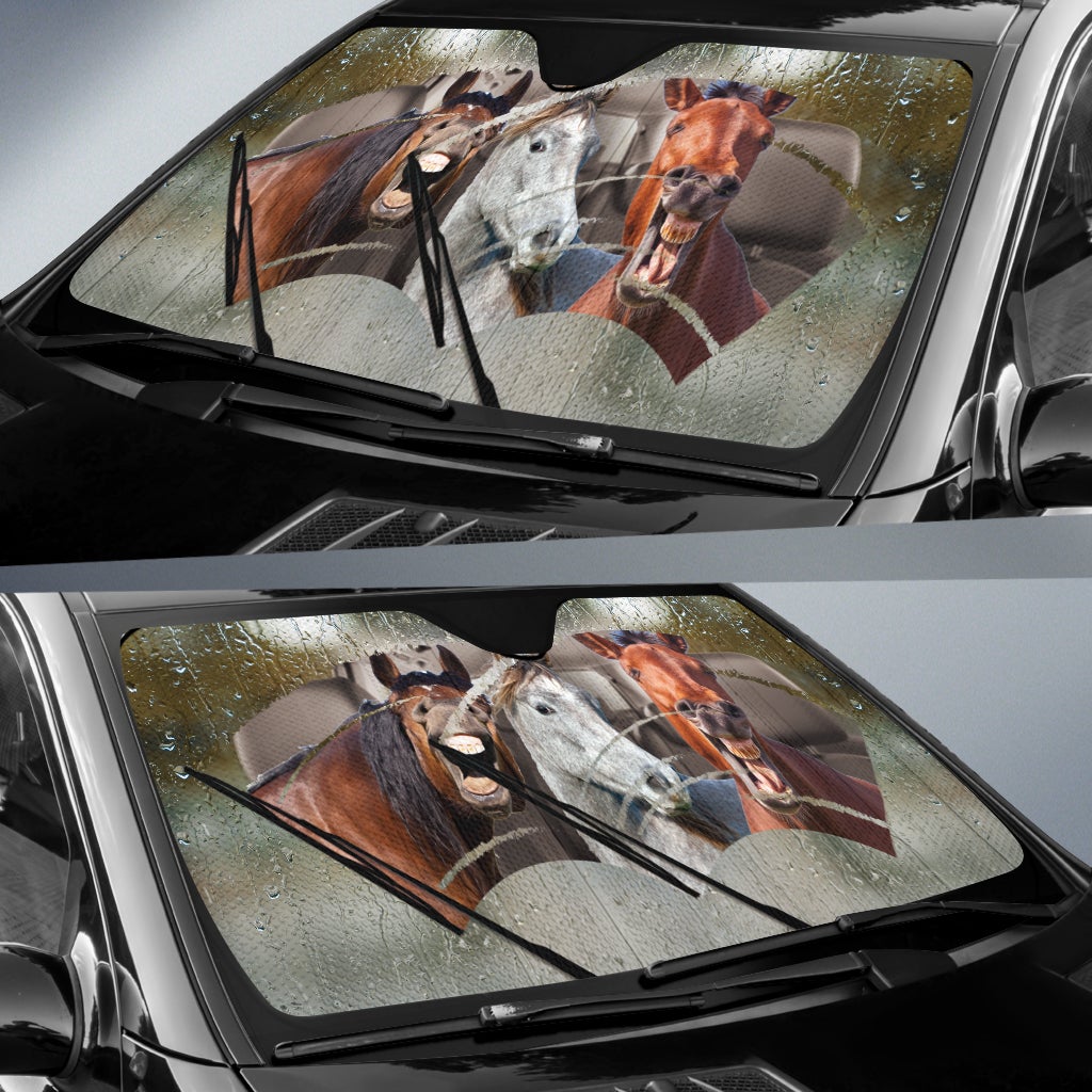 Rainy Driving Horses Car Auto Sunshades Nearkii