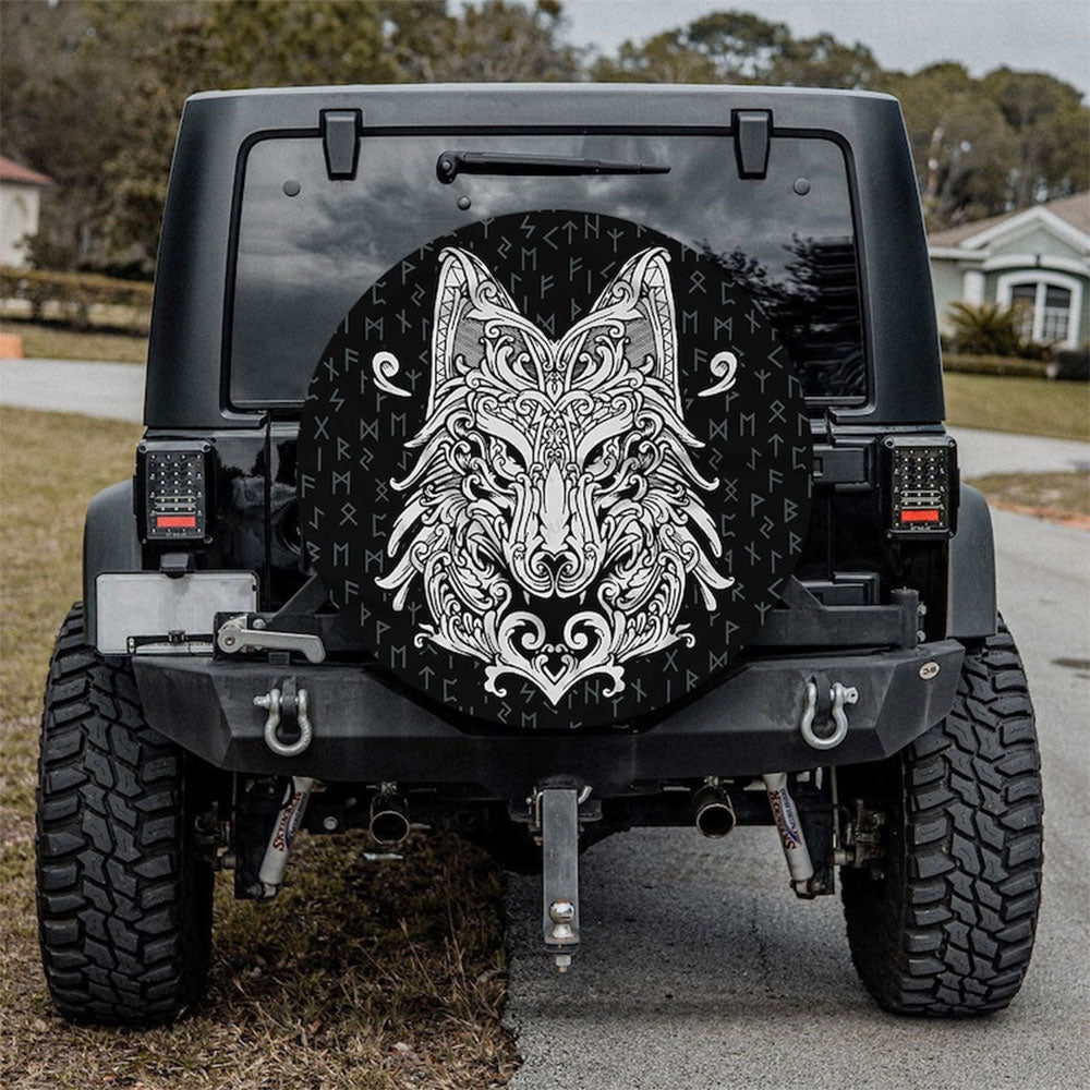 Viking Wolf Car Spare Tire Cover Gift For Campers Nearkii