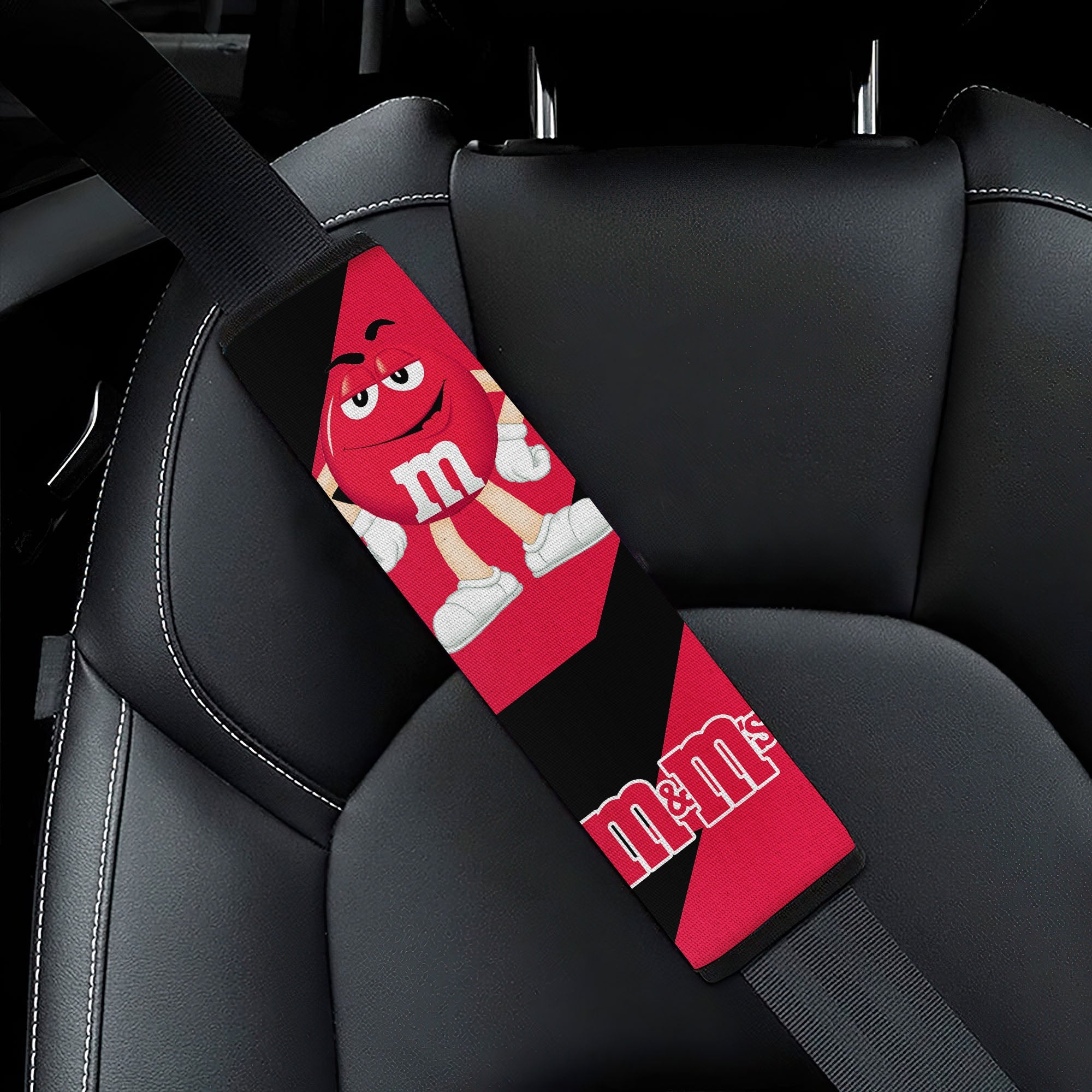 M&M's Candy Ice Cream Cones Chocolate Red car seat belt covers Custom Car Accessories Nearkii