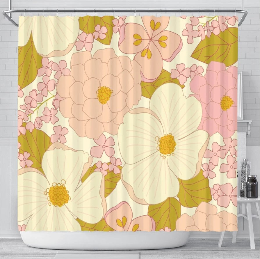 Vintage Flowers Shower Curtain