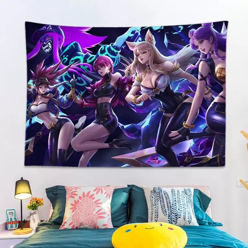 K DA Ahri League Of Legends Skin Tapestry Room Decor Nearkii