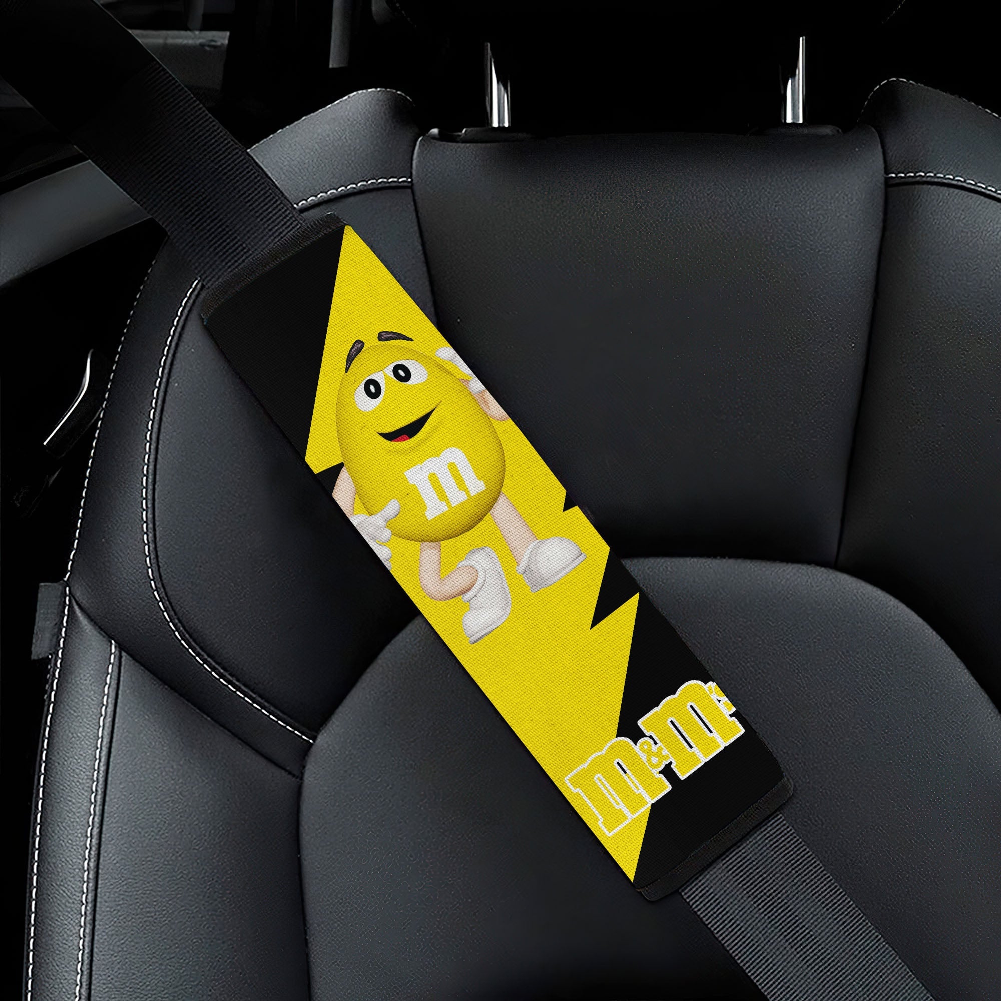 M&M's Candy Ice Cream Cones Chocolate Yellow car seat belt covers Custom Car Accessories Nearkii