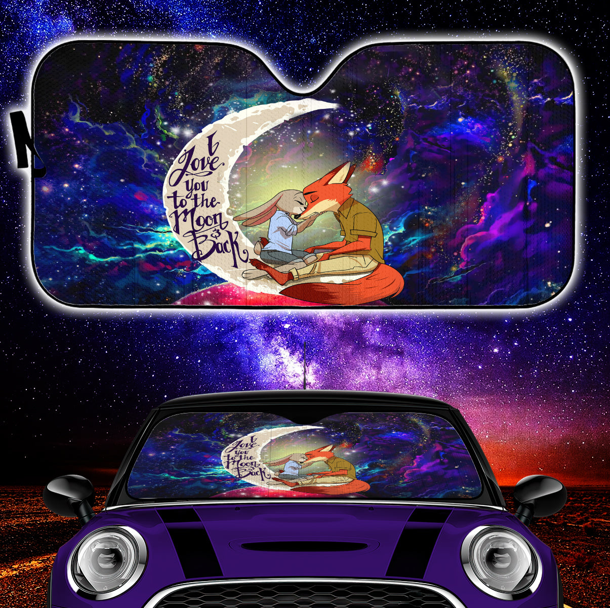 Fox Moon Love You To The Moon Galaxy Car Auto Sunshades Nearkii