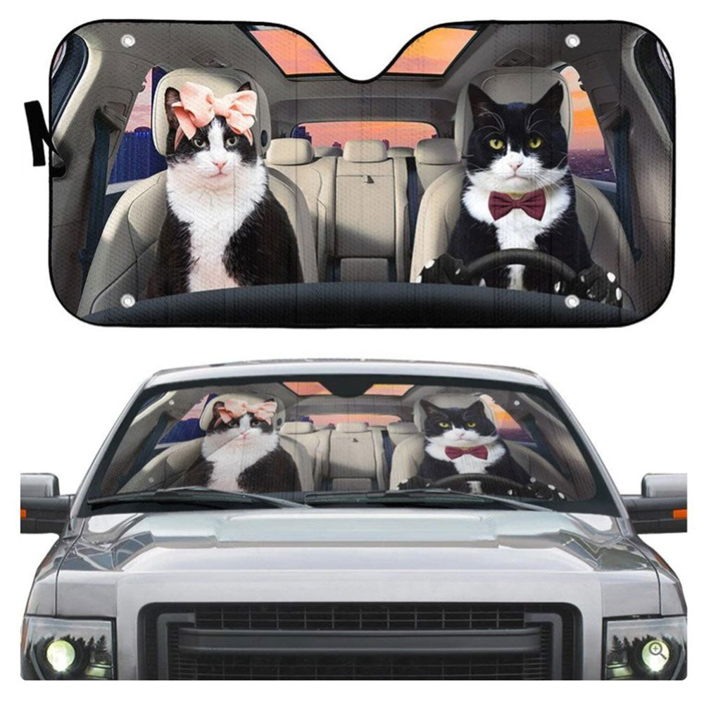 Texudo Couple Cat Car Auto Sun Shades Windshield Accessories Decor Gift Nearkii