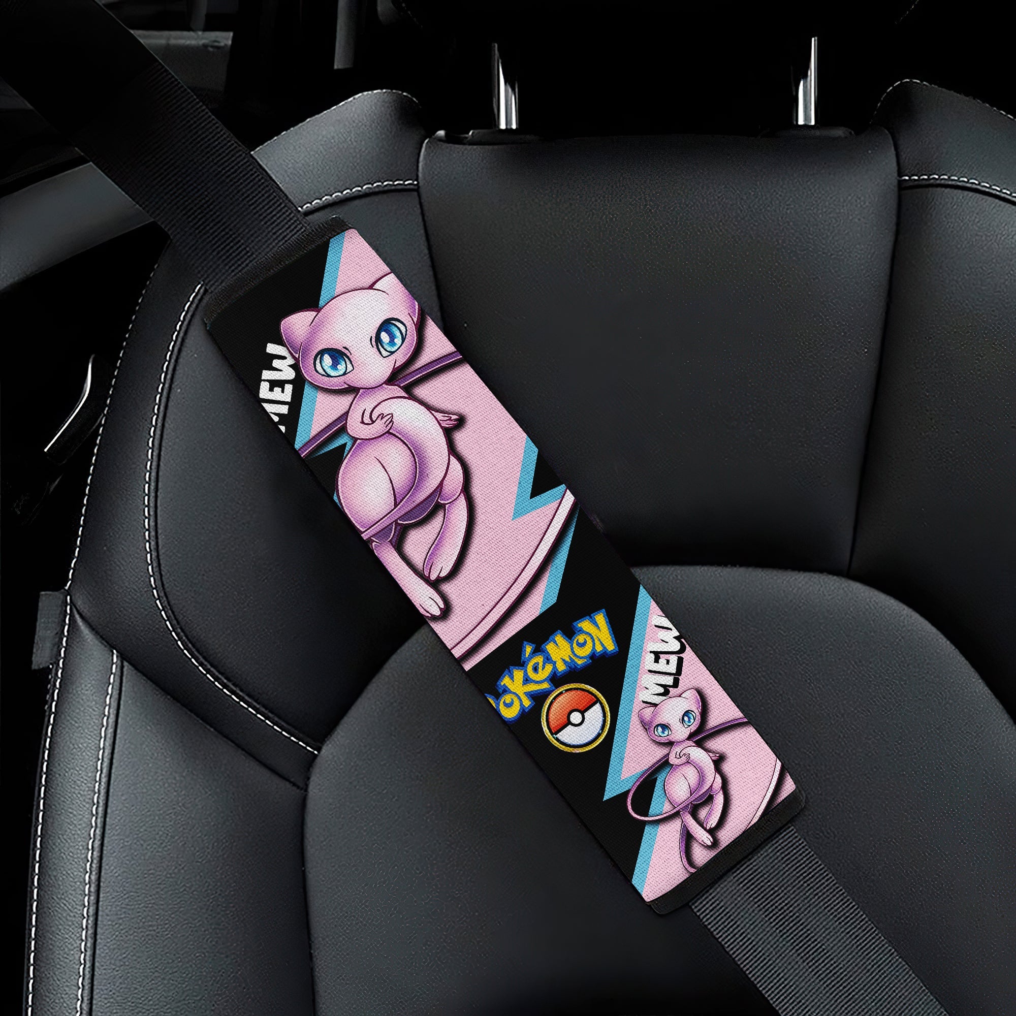 Mewcar seat belt covers Anime Pokemon Custom Car Accessories Nearkii