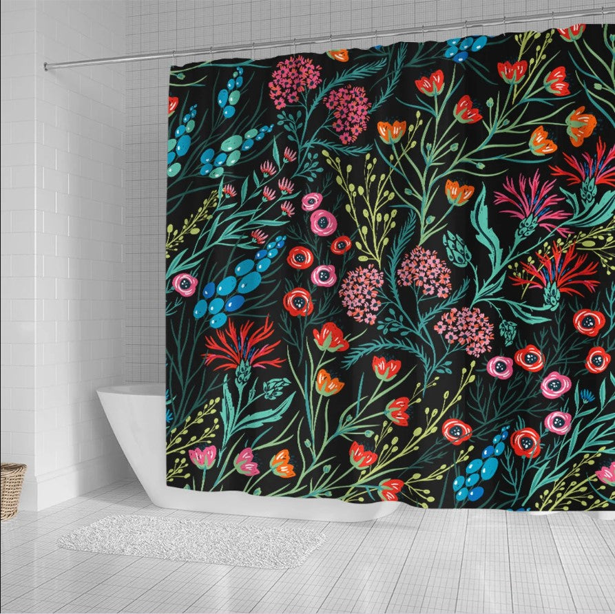 Dark Garden Biology Shower Curtain