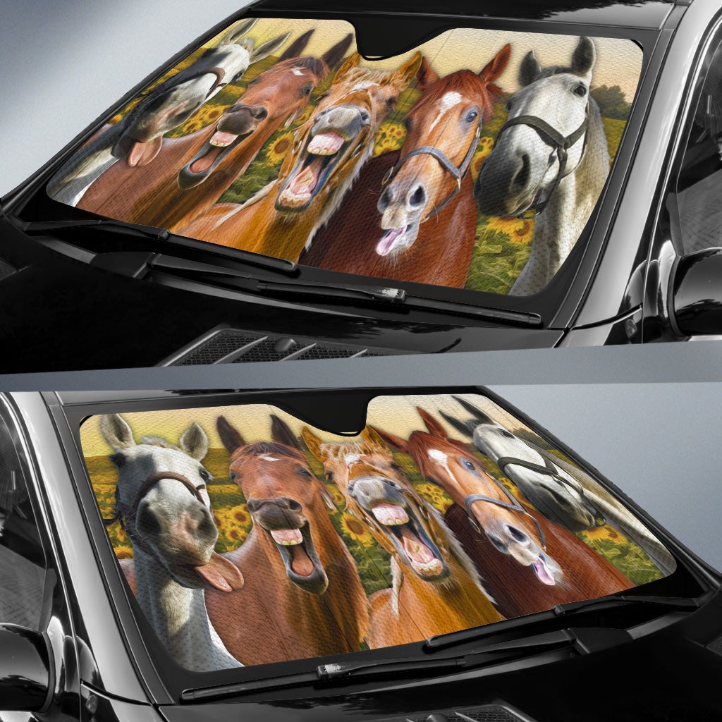 Horses On The Field Car Auto Sunshades Nearkii