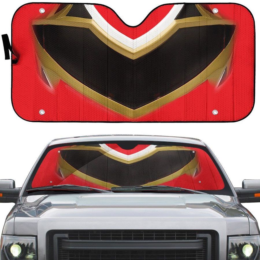 Power Rangers Megaforce Red Ranger Helmet Custom Car Auto Sunshade Windshield Accessories Decor Gift Nearkii