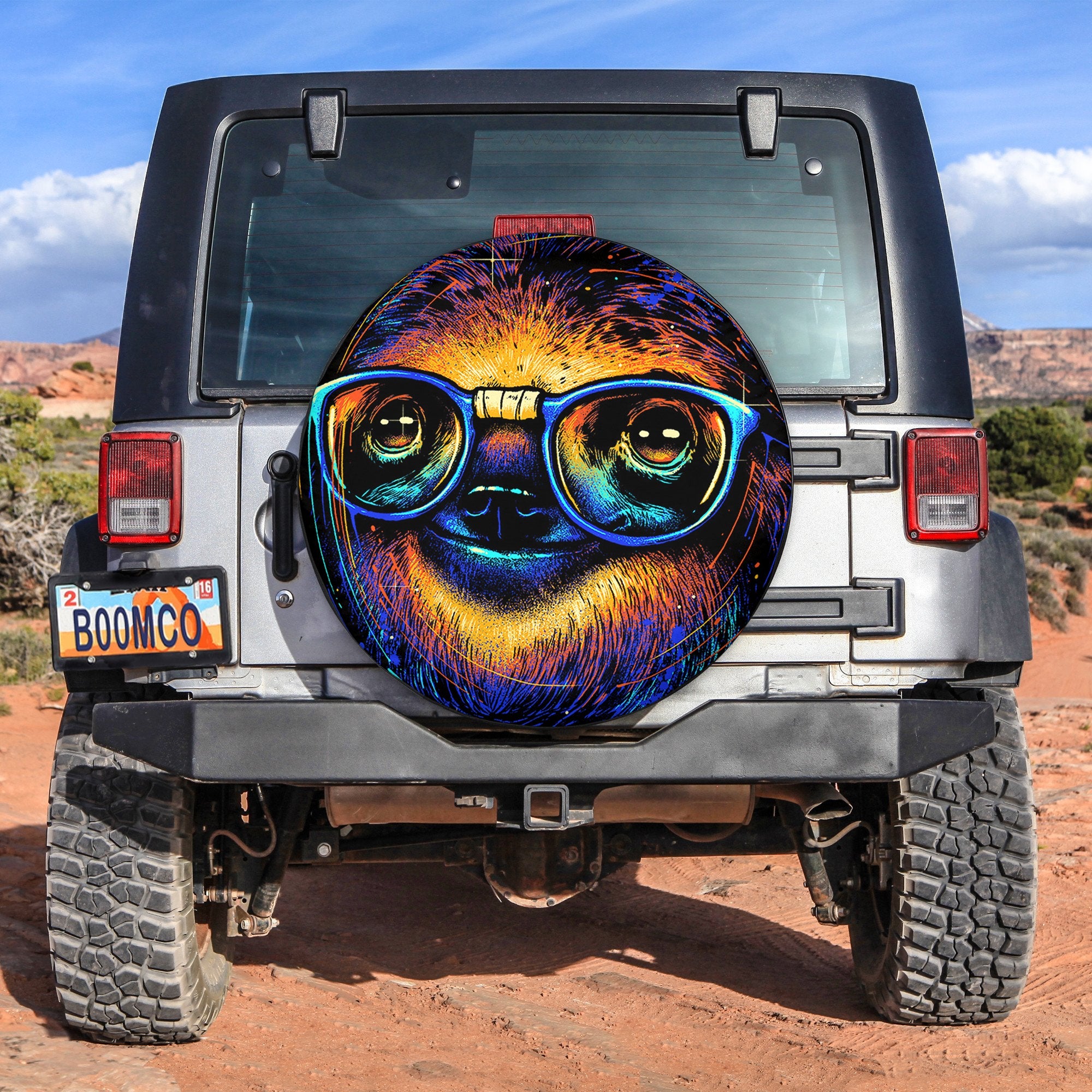 Sloth Colorfull Car Spare Tire Covers Gift For Campers Nearkii