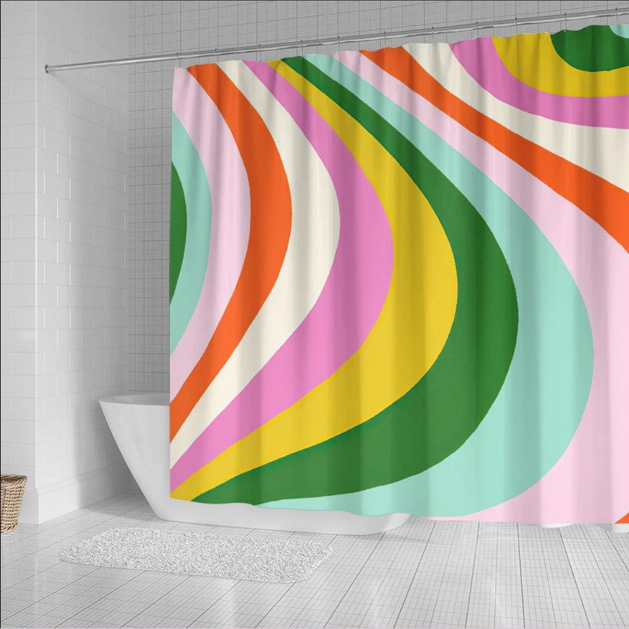 Retro Wave Shower Curtain