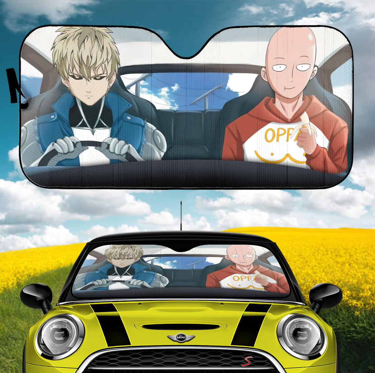 One Punch Man Saitama And Genos Car Auto Sunshades Nearkii