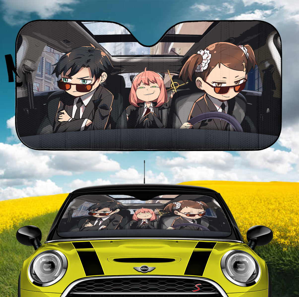 Spy X Family Becky Damian And Anya Car Auto Sunshades Nearkii