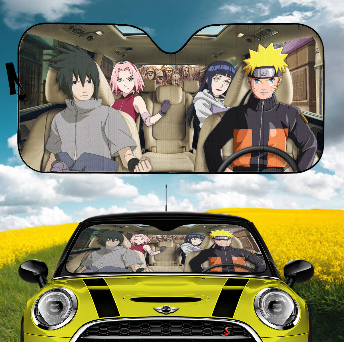 Naruto Sasuke Hinata And Sakura Car Auto Sunshades Nearkii